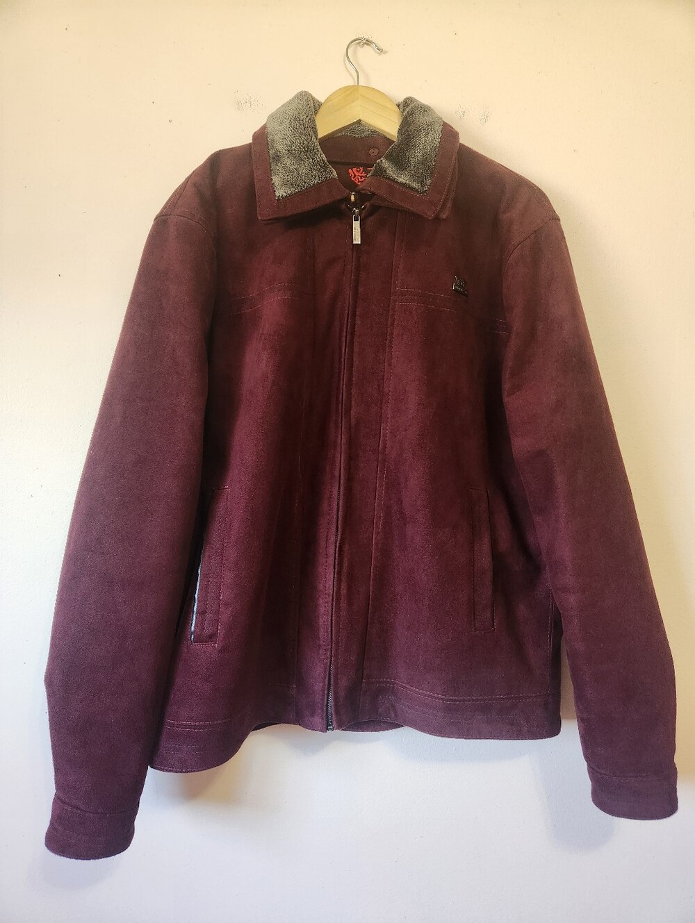 Vintage Emporio & Co Italy Suede Bomber Jacket Heavyweight Maroon XXL EUC